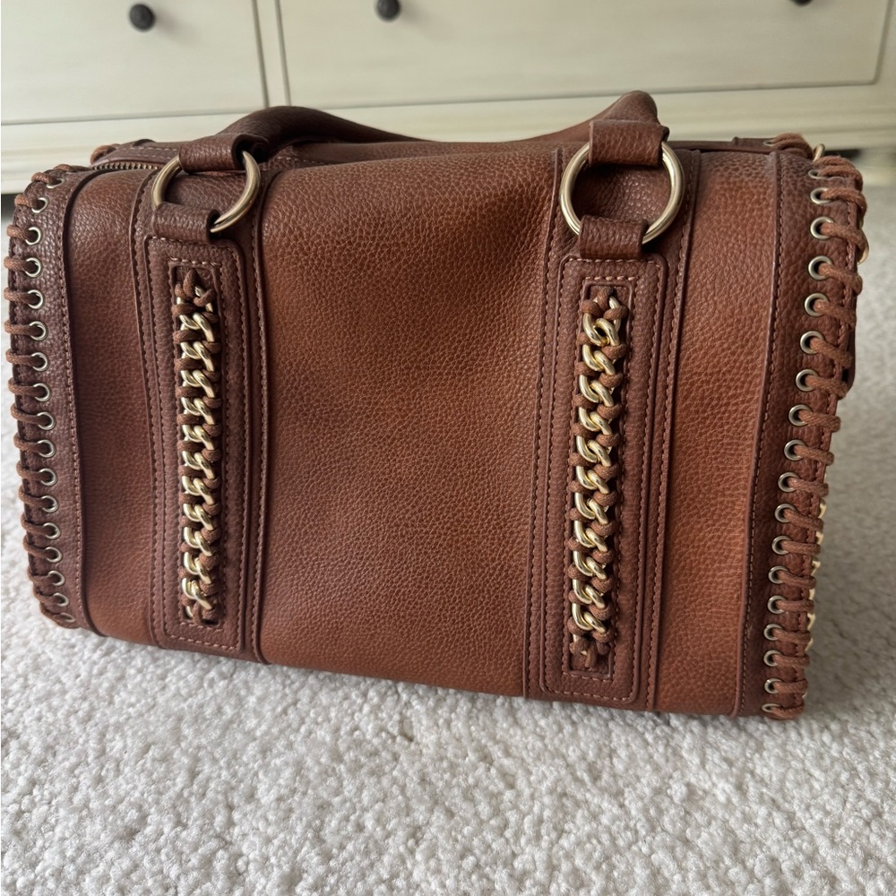Aldo Brown Satchel with Chain Details